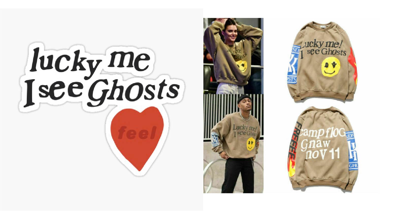 Lucky me, I See Ghosts Hoodies