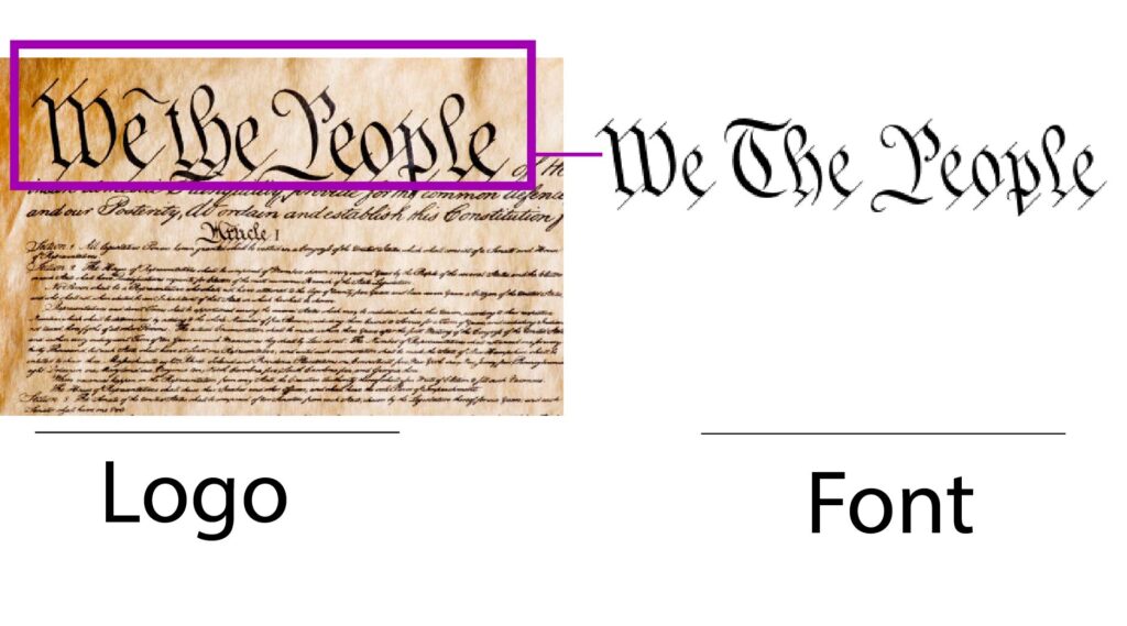 We the people font vs We the people American Constitution similarity