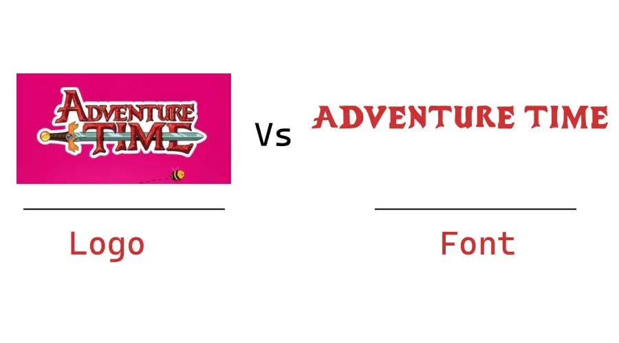Adventure Time logo vs Font comparison