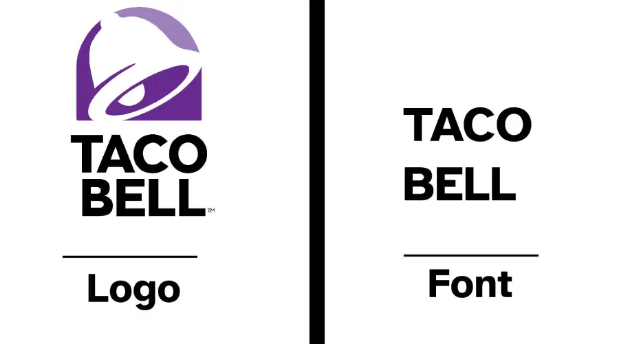 Taco Bell logo vs Atkinson Hyperlegible Font similarity example