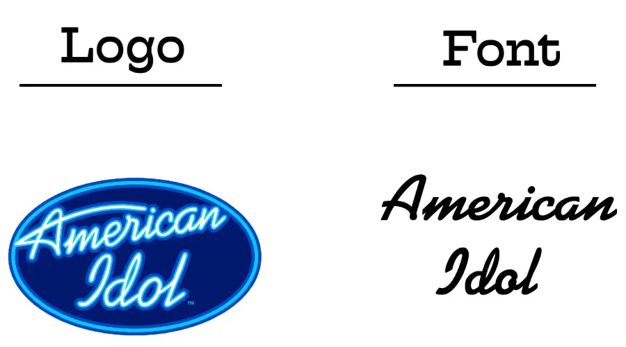 American Idol logo vs Kaufmann Bold font similarity