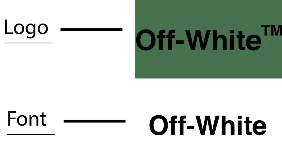 Off White Logo vs Helvetica Bold Font