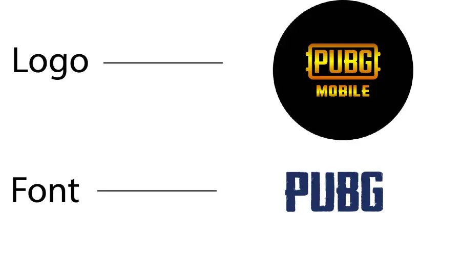 PUBG logo vs Headliner No. 45 Font Similarity example