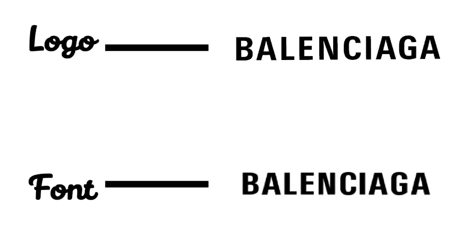 Balenciaga logo vs Utah Condensed Bold Font Similarity example