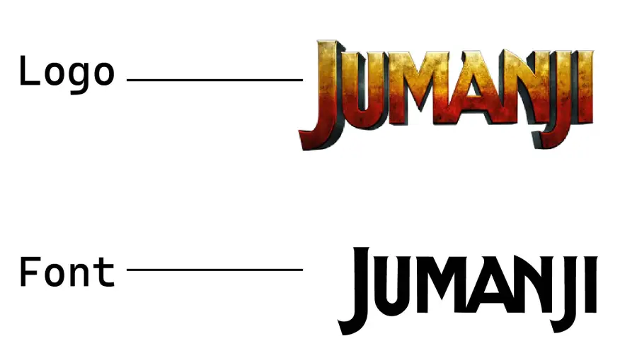 Jumanji Logo vs Jungle Law font similarity example