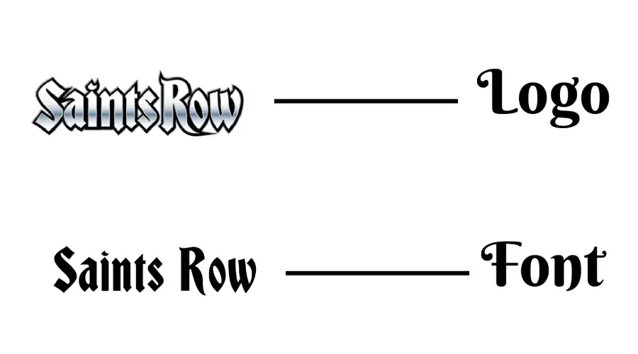 Saints Row Logo vs Bradley Gratis Font Similarity Example