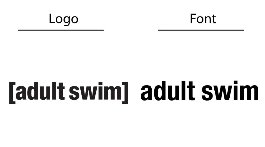 Adult Swim logo vs Helvetica Neue Haas Grotesk font similarity example