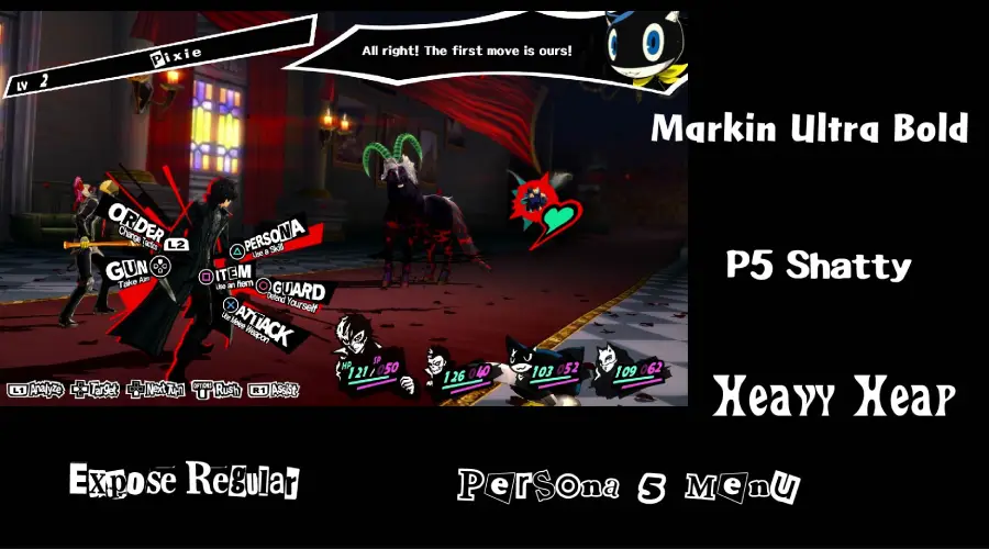 Persona 5 fonts used in Persona 5 game