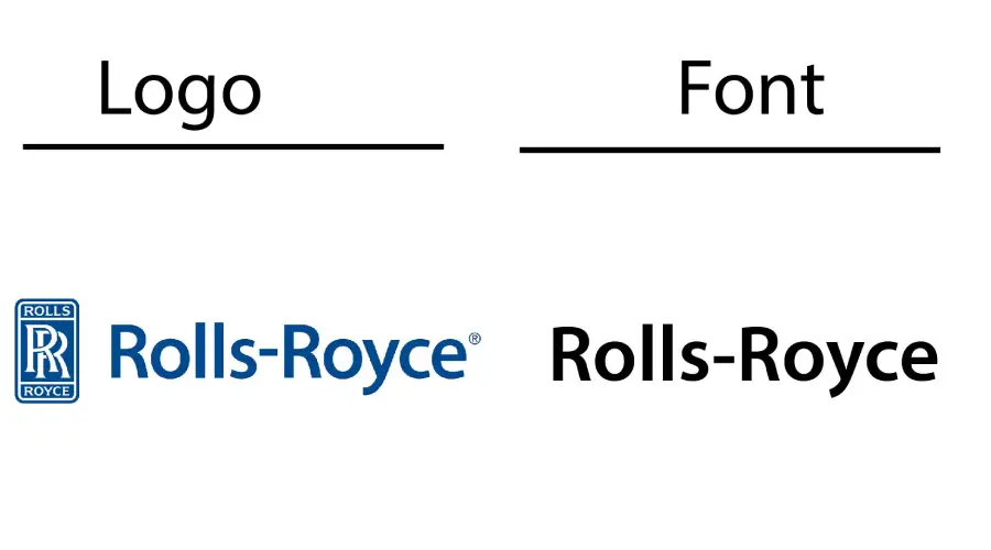 Rolls Royce logo vs Myriad Semi-Bold Font Similarity Example