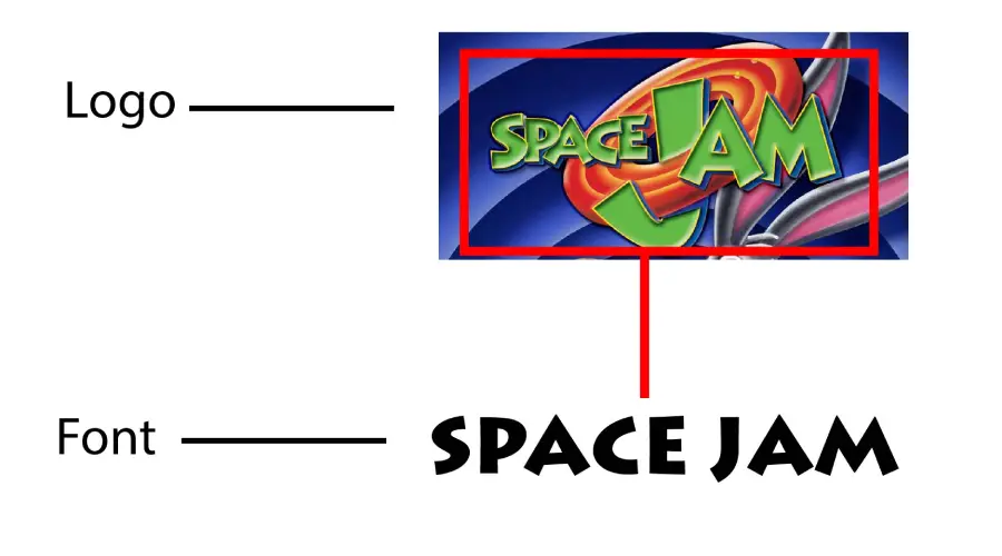 Space Jam logo vs Lithos Black Font Similarity Example