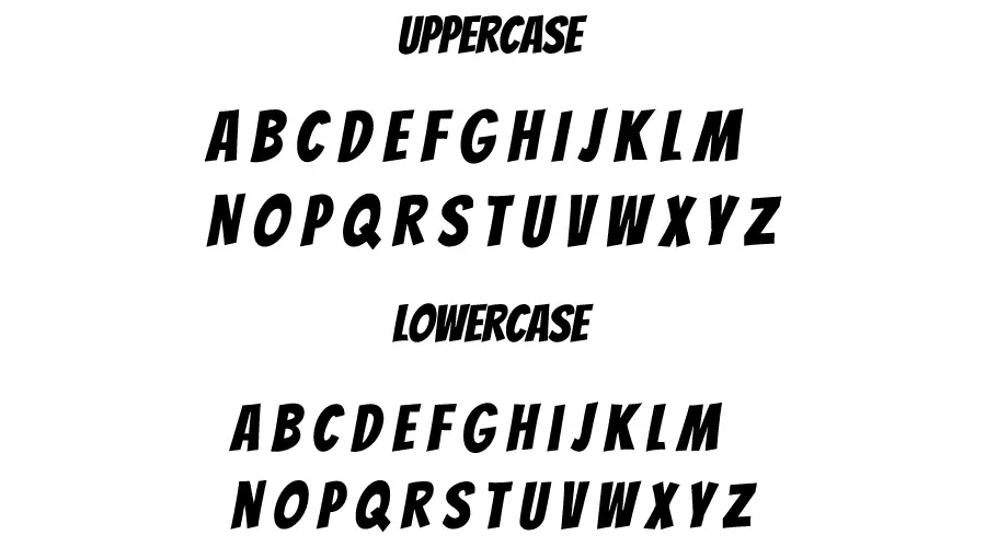 Bangers Font Character map