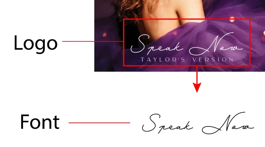 Speak Now logo vs Mina Medium font similarity example