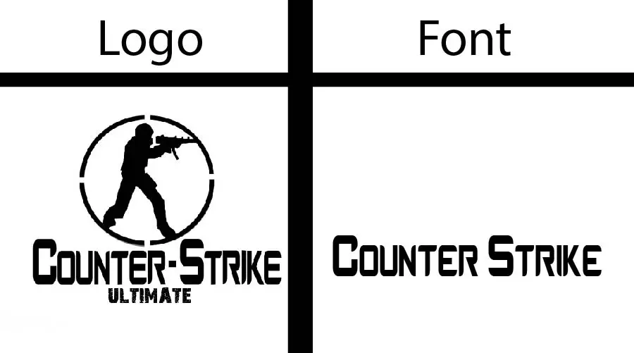 Counter strike logo vs Counter Strike font Similarity Example