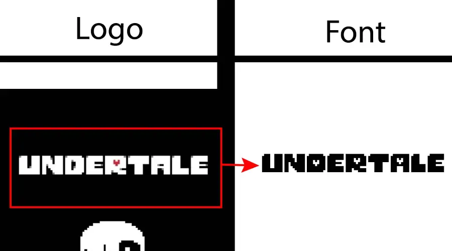 Undertale logo vs Monster Friend Font similarity example